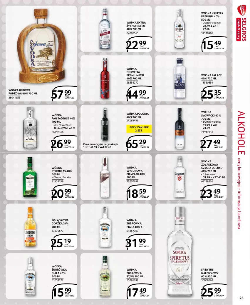 Gazetka promocyjna Selgros - Extra Oferta - ważna 01.07 do 31.07.2021 - strona 25 - produkty: Alkohole, Krupnik, Wódka, Wyborowa