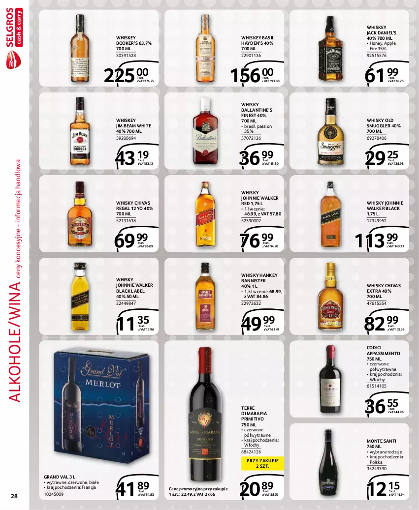 Gazetka promocyjna Selgros - Extra Oferta - ważna 01.07 do 31.07.2021 - strona 28 - produkty: Alkohole, Gra, Jim Beam, Johnnie Walker, Lack, Monte, Monte Santi, Whiskey, Whisky