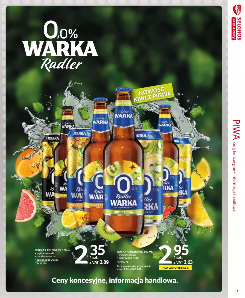 Gazetka promocyjna Selgros - Extra Oferta - ważna 01.07 do 31.07.2021 - strona 31 - produkty: Piwa, Radler, Warka