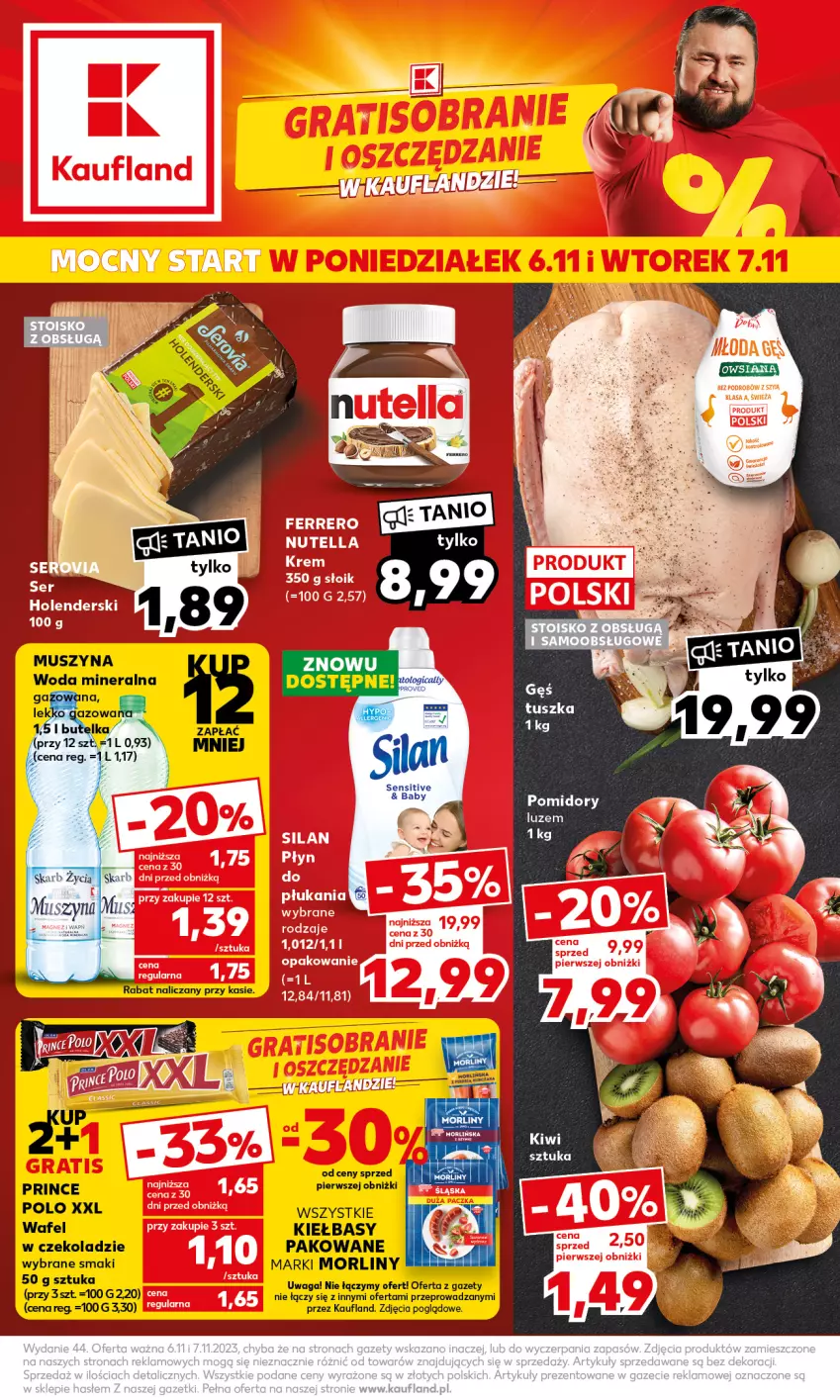 Gazetka promocyjna Kaufland - Mocny Start - ważna 06.11 do 07.11.2023 - strona 1 - produkty: Morliny, Mus, Prince Polo, Szyna, Waga, Woda, Woda mineralna