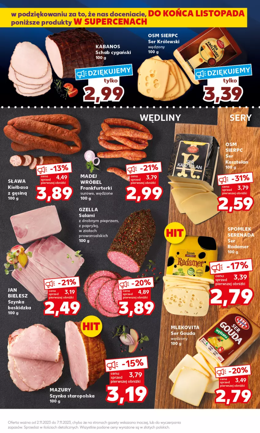 Gazetka promocyjna Kaufland - Mocny Start - ważna 06.11 do 07.11.2023 - strona 15 - produkty: Dada, Gouda, Kabanos, Kasztelan, Kiełbasa, Królewski, LG, Mleko, Mlekovita, Pieprz, Radamer, Ser, Szynka