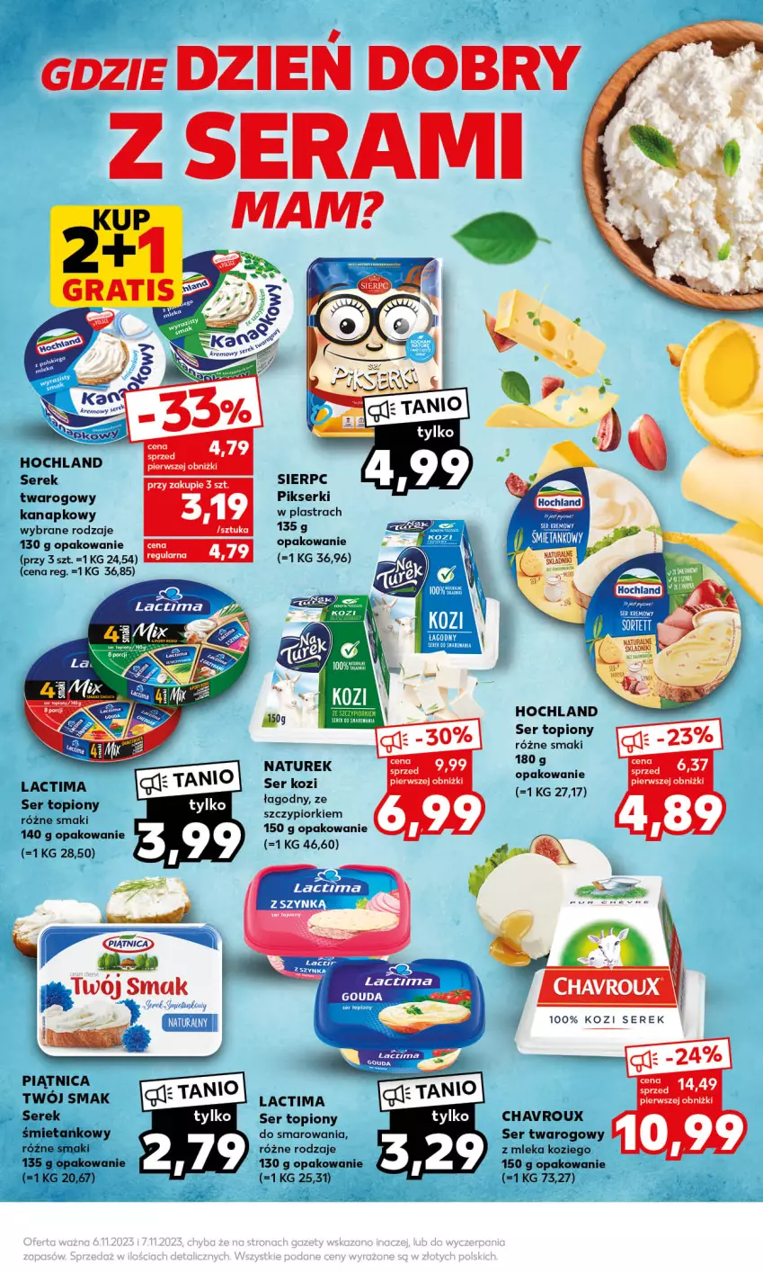 Gazetka promocyjna Kaufland - Mocny Start - ważna 06.11 do 07.11.2023 - strona 19 - produkty: Hochland, NaTurek, Piątnica, Ser, Ser kozi, Ser topiony, Ser twarogowy, Serek, Top