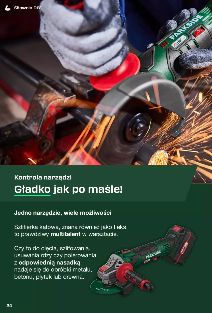 Gazetka promocyjna Lidl - Magazyn PARKSIDE - ważna 31.08 do 11.10.2025 - strona 24 - produkty: Szlifierka, Szlifierka kątowa