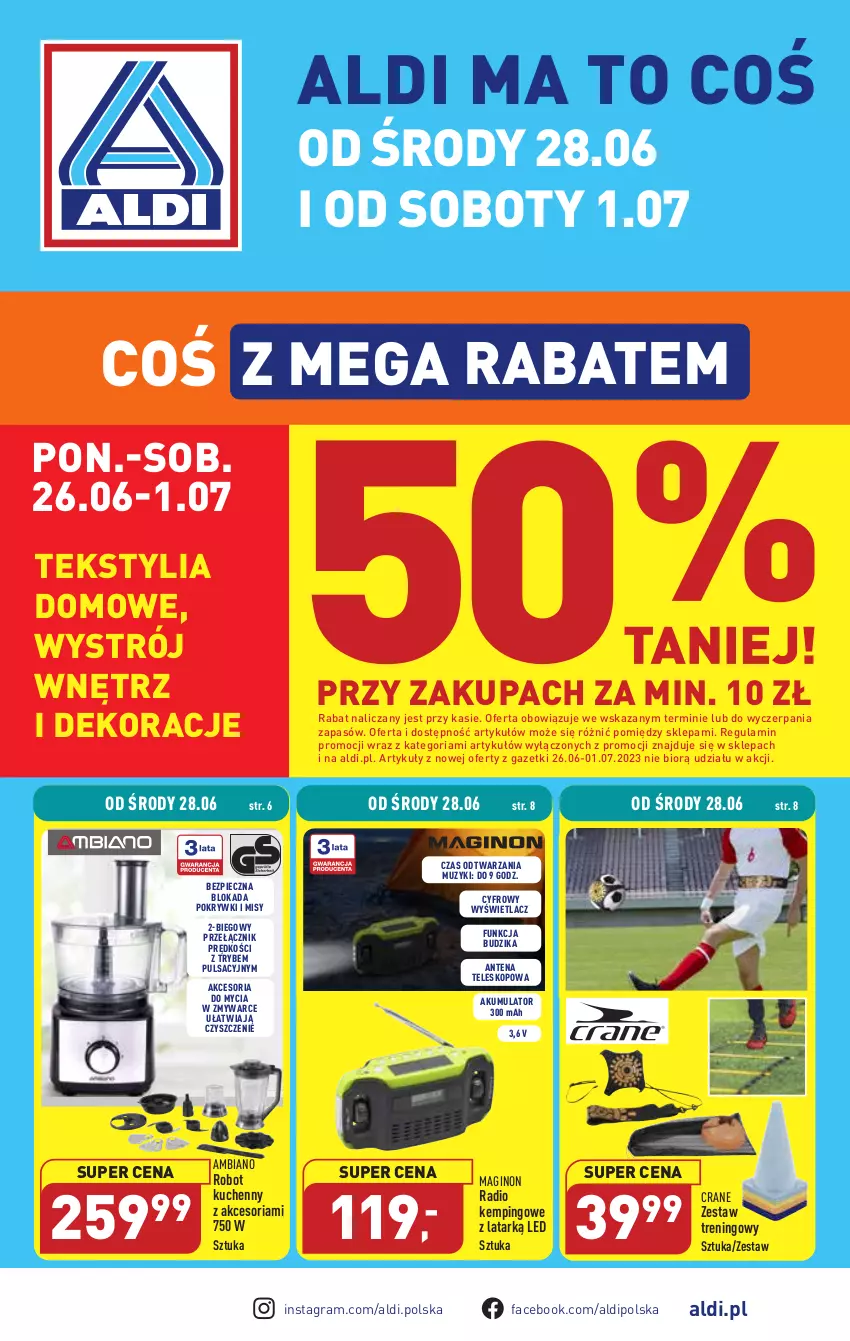 Gazetka promocyjna Aldi - COŚ do domu i nie tylko - ważna 28.06 do 01.07.2023 - strona 1 - produkty: Akumulator, Budzik, Fa, Gin, Gra, Piec, Robot, Teleskop