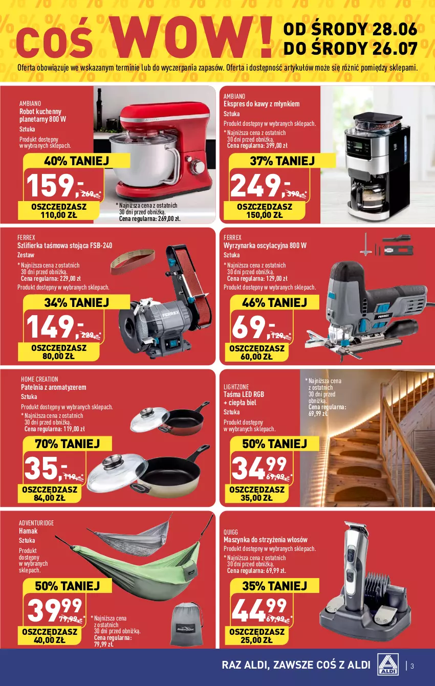 Gazetka promocyjna Aldi - COŚ do domu i nie tylko - ważna 28.06 do 01.07.2023 - strona 3 - produkty: Hama, Maszynka, Patelnia, Robot, Szlifierka, Szynka, Wyrzynarka