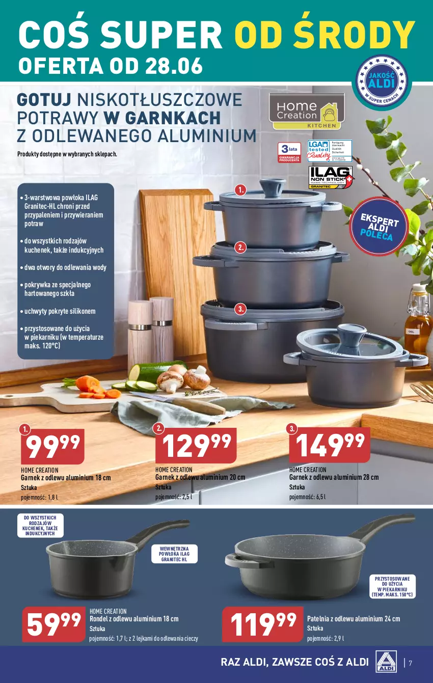 Gazetka promocyjna Aldi - COŚ do domu i nie tylko - ważna 28.06 do 01.07.2023 - strona 7 - produkty: Garnek, Gra, Patelnia, Piekarnik, Rondel, Uchwyty