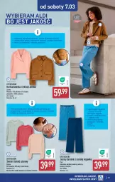Gazetka promocyjna Aldi - Artykuły przemysłowe i tekstylia - Gazetka - ważna od 07.03 do 07.03.2026 - strona 13 - produkty: Sweter, Ubrania, Kurtka, T-shirt, Wełna, Fa