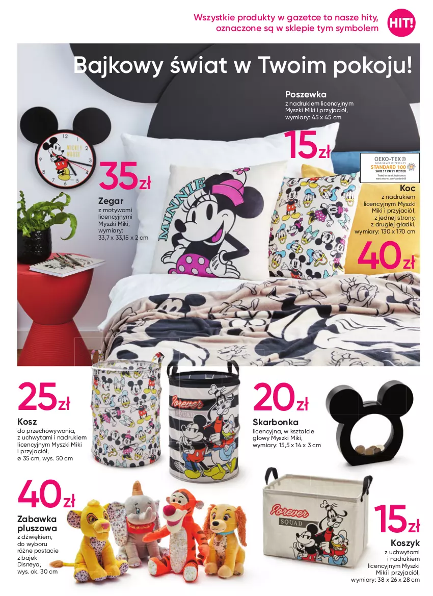 Gazetka promocyjna Pepco - Disney - ważna 02.01 do 11.01.2023 - strona 13 - produkty: Disney, Koc, Kosz, Mysz, O nas, Poszewka, Zabawka, Zegar