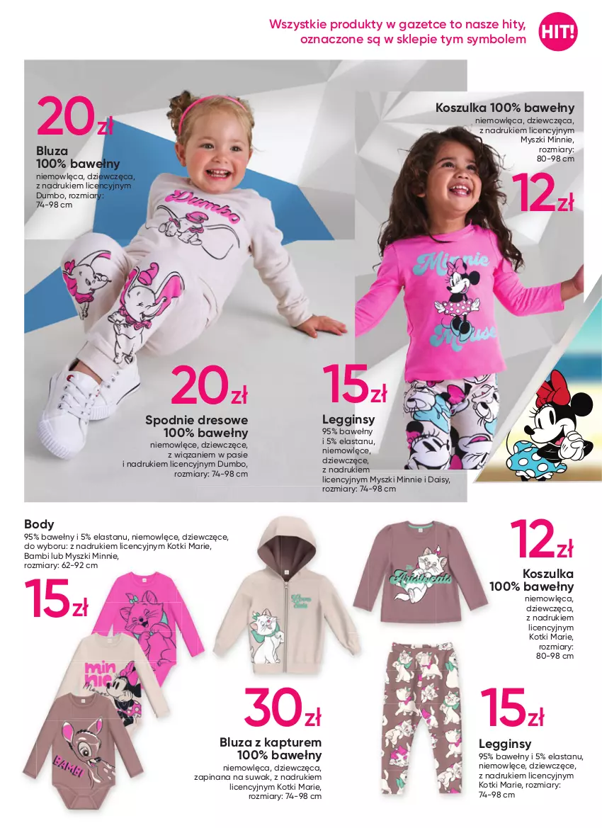 Gazetka promocyjna Pepco - Disney - ważna 02.01 do 11.01.2023 - strona 3 - produkty: Bluza, Bluza z kapturem, Body, Dres, Gin, Kosz, Koszulka, Legginsy, Minnie, Mysz, O nas, Spodnie, Spodnie dresowe