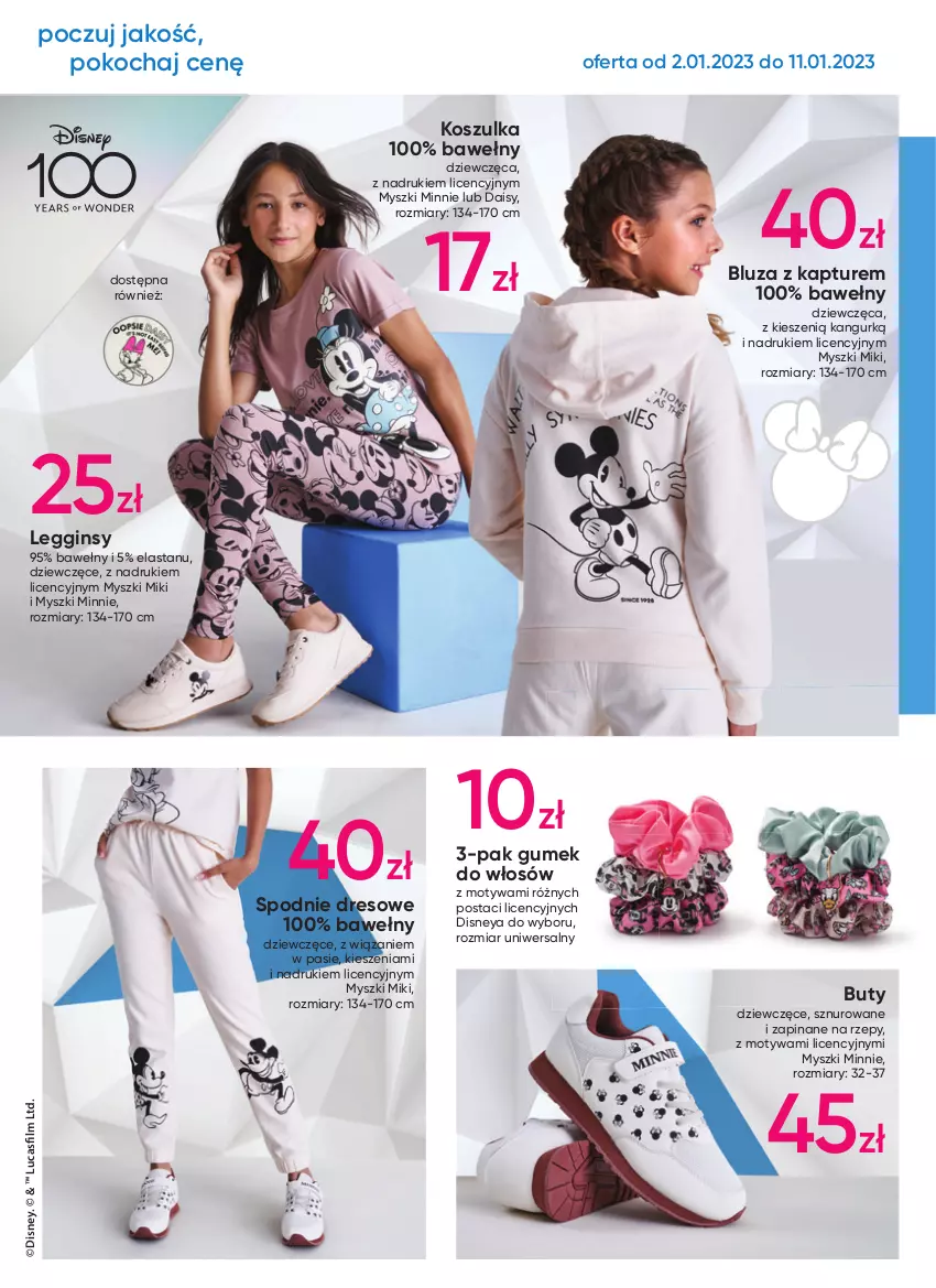 Gazetka promocyjna Pepco - Disney - ważna 02.01 do 11.01.2023 - strona 6 - produkty: Bluza, Bluza z kapturem, Buty, Disney, Dres, Gin, Koc, Kosz, Koszulka, Legginsy, Minnie, Mysz, Spodnie, Spodnie dresowe