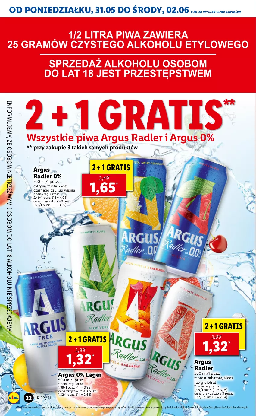 Gazetka promocyjna Lidl - GAZETKA - ważna 31.05 do 02.06.2021 - strona 22 - produkty: Gra, Grejpfrut, Mięta, Morela, Piwa, Radler