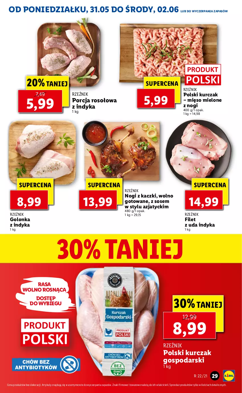 Gazetka promocyjna Lidl - GAZETKA - ważna 31.05 do 02.06.2021 - strona 29 - produkty: Golonka z indyka, Kurczak, Mięso, Mięso mielone, Por, Sos