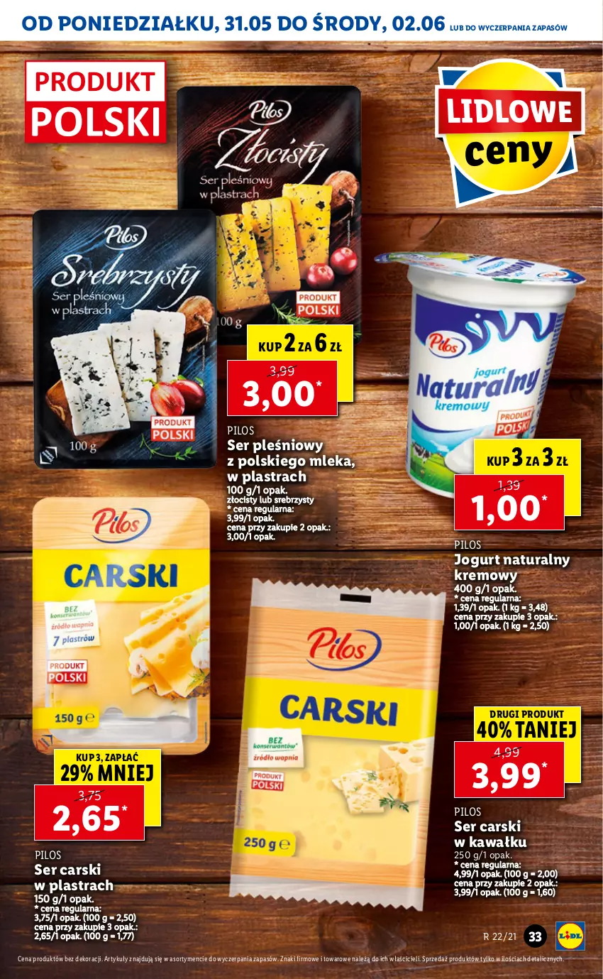 Gazetka promocyjna Lidl - GAZETKA - ważna 31.05 do 02.06.2021 - strona 33 - produkty: Cars, Jogurt, Jogurt naturalny, Kawa, Pilos, Ser, Ser pleśniowy