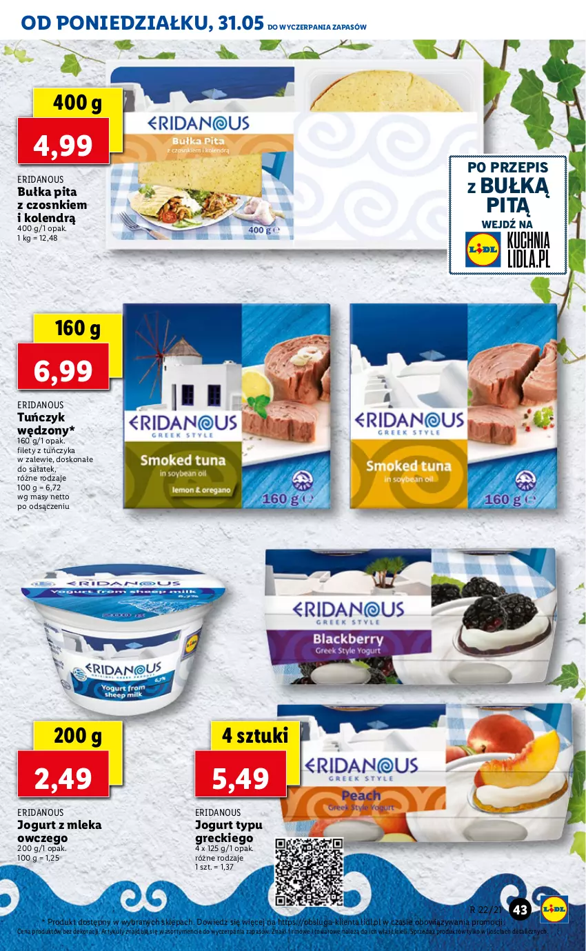 Gazetka promocyjna Lidl - GAZETKA - ważna 31.05 do 02.06.2021 - strona 43 - produkty: Bułka, Jogurt, Sałat, Tuńczyk