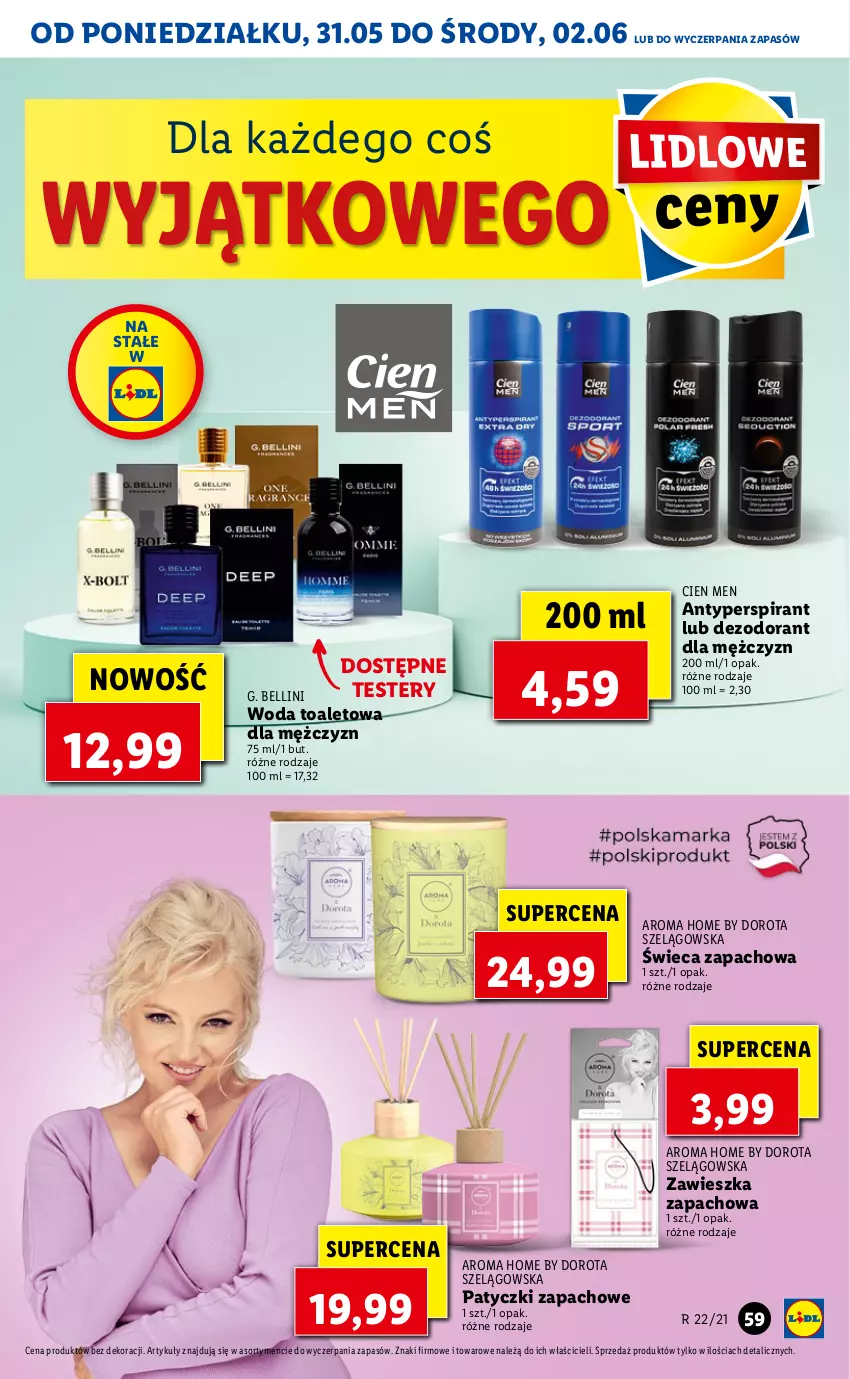 Gazetka promocyjna Lidl - GAZETKA - ważna 31.05 do 02.06.2021 - strona 59 - produkty: Antyperspirant, Bell, Dezodorant, Woda, Woda toaletowa