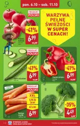 Gazetka promocyjna Aldi - Pełna oferta - Gazetka - ważna od 11.10 do 11.10.2025 - strona 2 - produkty: Warzywa, Papryka czerwona, Papryka, Brokuły, Pomidory
