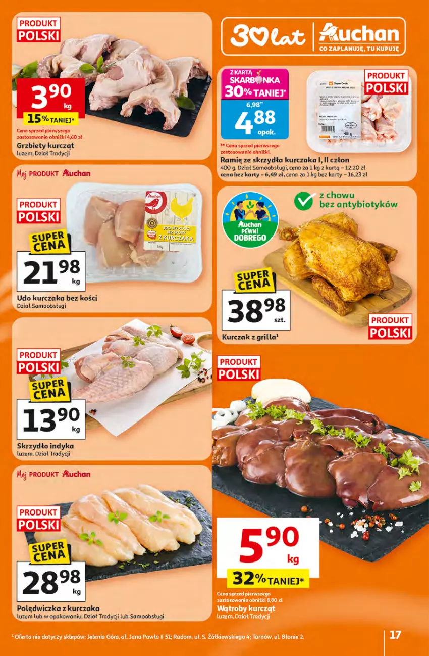 Gazetka promocyjna Auchan - Gazetka 30 Lat Hipermarket Auchan - ważna 16.04 do 22.04.2026 - strona 17 - produkty: Kurczak