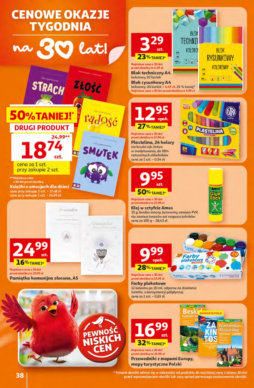 Gazetka promocyjna Auchan - Gazetka 30 Lat Hipermarket Auchan - ważna 16.04 do 22.04.2026 - strona 38 - produkty: Fa, Klej, Plastelina, Por, Przewodnik