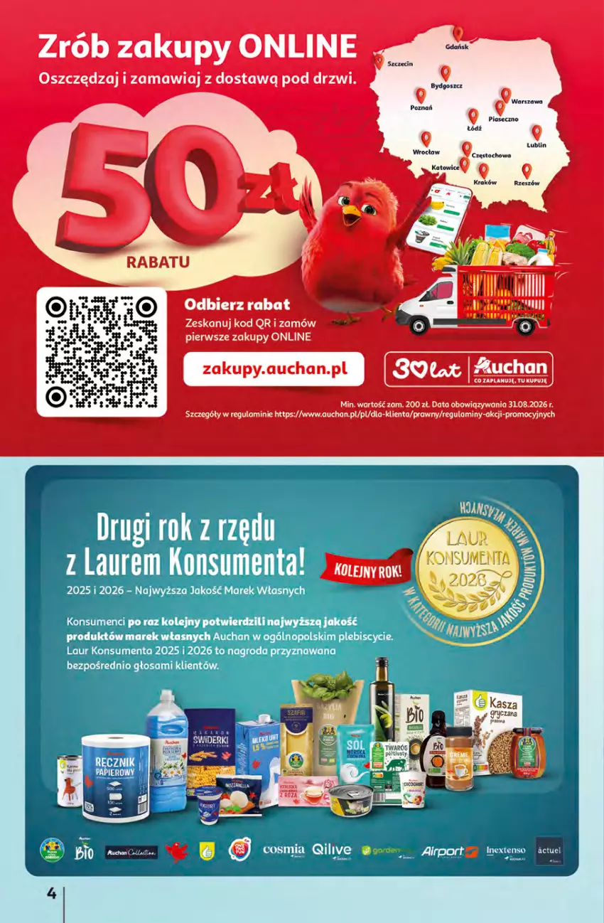 Gazetka promocyjna Auchan - Gazetka 30 Lat Hipermarket Auchan - ważna 16.04 do 22.04.2026 - strona 4 - produkty: Laur, Olej, Papier