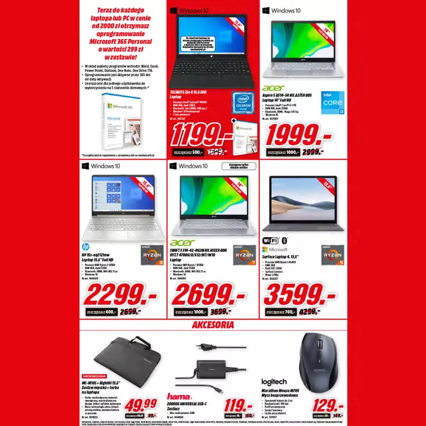 Gazetka promocyjna Media Markt - Gazetka Media Markt - ważna 22.11 do 30.11.2021 - strona 10 - produkty: Bateria, Fa, Gra, HP, Intel, Logitech, Mysz, Mysz bezprzewodowa, Pentium, Por, Procesor, Ser, Sprzedawcy, Surf, Tarka, Top, Torba, Torba na laptopa, Waga