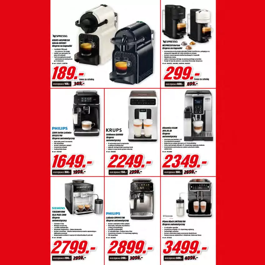 Gazetka promocyjna Media Markt - Gazetka Media Markt - ważna 22.11 do 30.11.2021 - strona 19 - produkty: 5 Sekund, Amica, Fusion, Gra, Kawa, Krups, Lack, Młynek, Philips, Presto, Siemens, Top