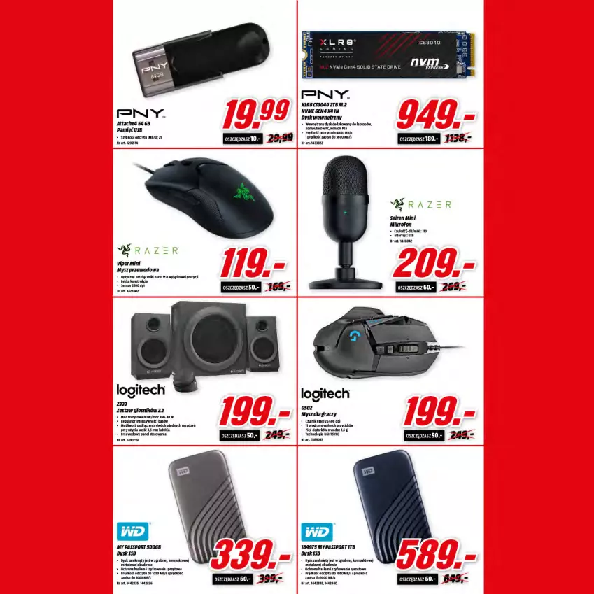 Gazetka promocyjna Media Markt - Gazetka Media Markt - ważna 22.11 do 30.11.2021 - strona 8 - produkty: Gra, Komputer, Logitech, Mysz, Por, Razer, Sport, Top