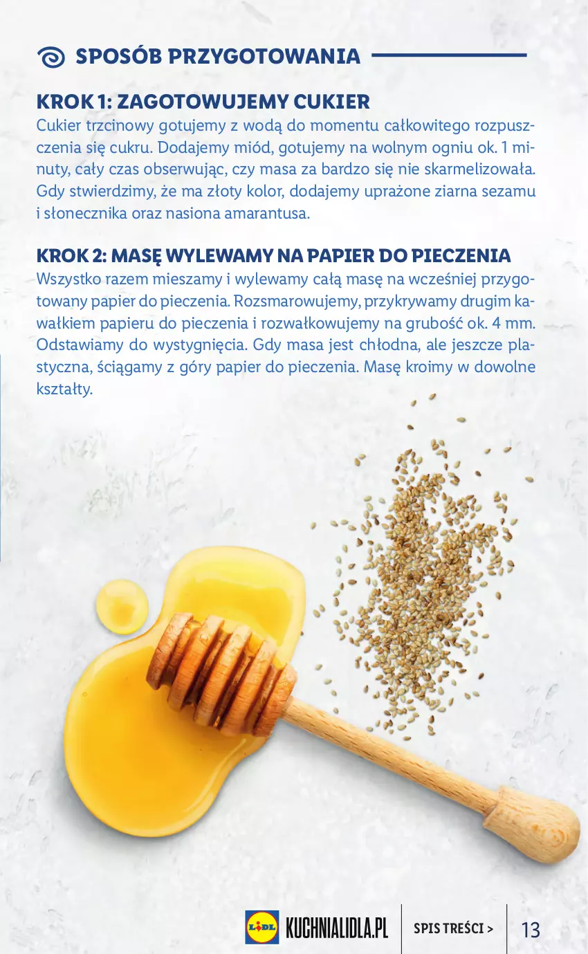 Gazetka promocyjna Lidl - KATALOG GRECKI - ważna 14.03 do 19.03.2022 - strona 13 - produkty: Cukier, Cukier trzcinowy, Kawa, Miód, Nuty, Papier, Papier do pieczenia, Piec, Ser, Sezam