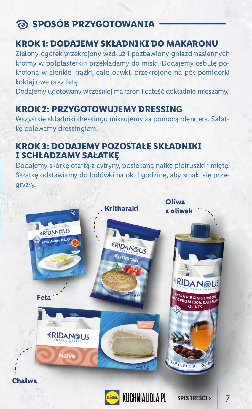 Gazetka promocyjna Lidl - KATALOG GRECKI - ważna 14.03 do 19.03.2022 - strona 7 - produkty: Blender, Chałwa, Cytryny, Dres, Feta, Gry, Makaron, Ogórek, Oliwa z oliwek, Oliwki, Plasterki, Pomidorki, Sałat