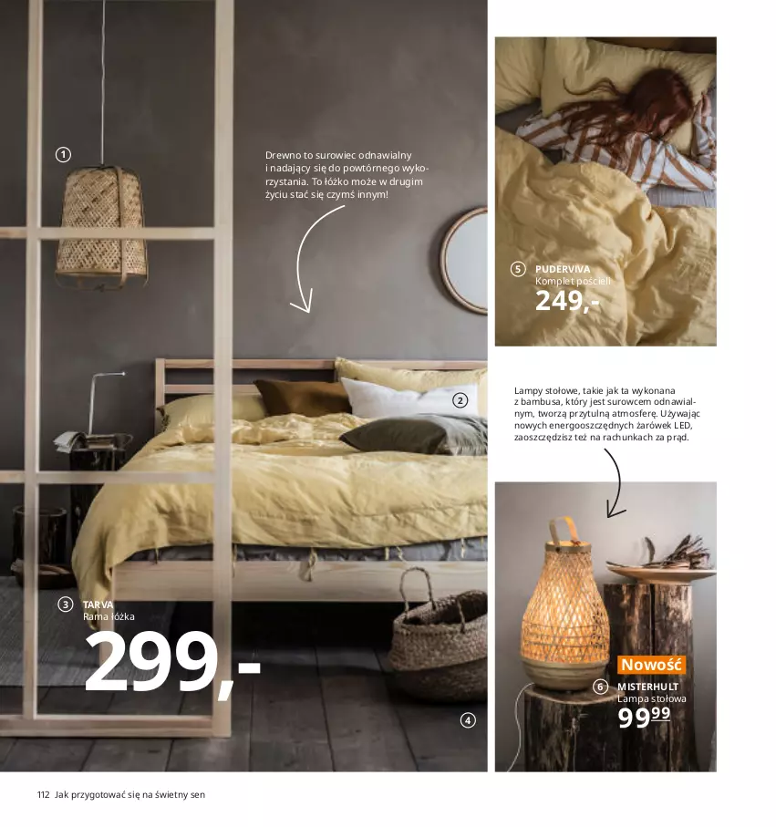 Gazetka promocyjna Ikea - Ikea 2021 - ważna 01.01 do 31.12.2021 - strona 112 - produkty: Komplet pościeli, Lampa, Lampa stołowa, Pościel, Puder, Rama, Rama łóżka