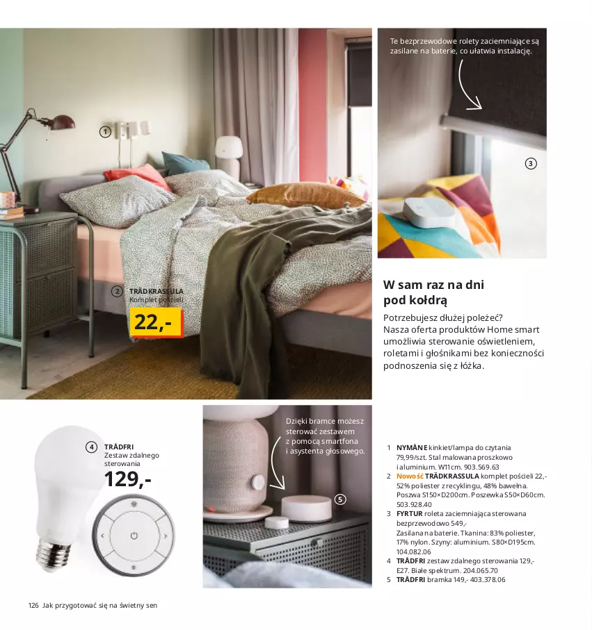 Gazetka promocyjna Ikea - Ikea 2021 - ważna 01.01 do 31.12.2021 - strona 126 - produkty: Bramka, Głośnik, Komplet pościeli, Lampa, LANA, Pościel, Poszewka, Ramka, Roleta, Rum, Silan, Smartfon, Szyny, Wełna