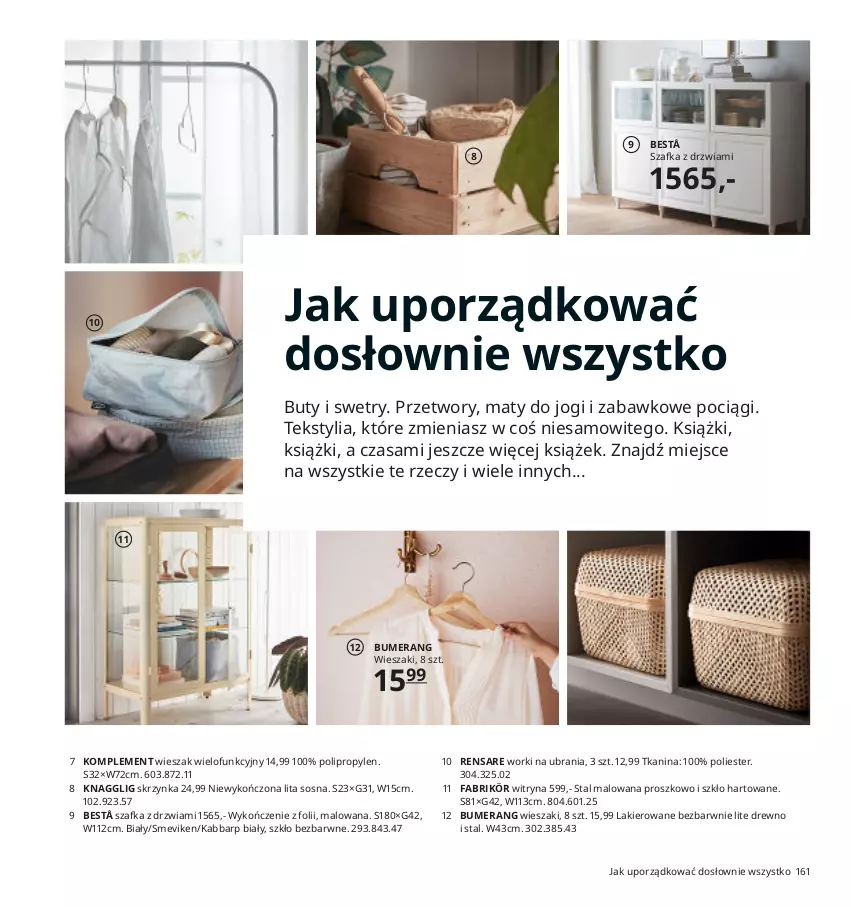 Gazetka promocyjna Ikea - Ikea 2021 - ważna 01.01 do 31.12.2021 - strona 161 - produkty: Bestå, Bumerang, Buty, Drzwi, Fa, Lakier, Pociąg, Por, Sos, Szafka, Ubrania, Wieszak, Witryna