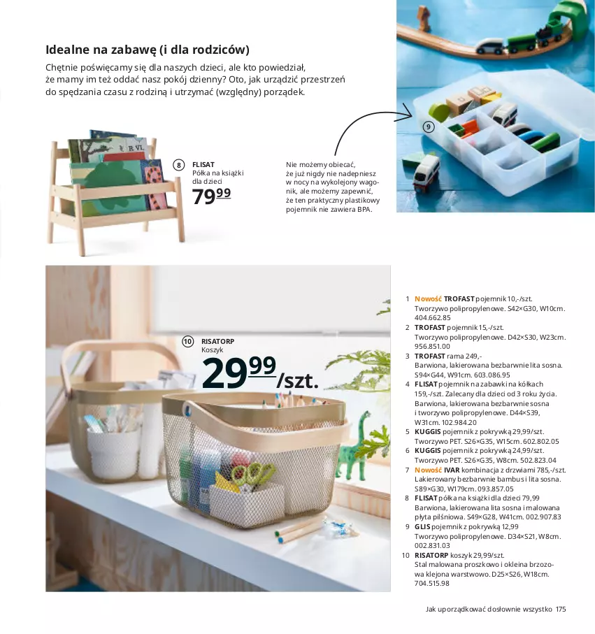 Gazetka promocyjna Ikea - Ikea 2021 - ważna 01.01 do 31.12.2021 - strona 175 - produkty: Drzwi, Dzieci, Fa, Ivar, Klej, Kosz, Lakier, Olej, Płyta, Pojemnik, Pojemnik z pokrywką, Pokój dzienny, Półka, Por, Rama, Sos