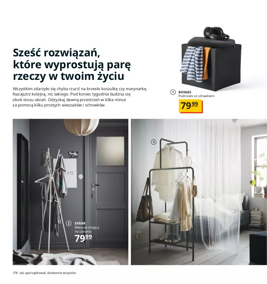 Gazetka promocyjna Ikea - Ikea 2021 - ważna 01.01 do 31.12.2021 - strona 178 - produkty: Kosz, Krzesło, Olej, Podnóżek, Por, Ubrania, Wieszak