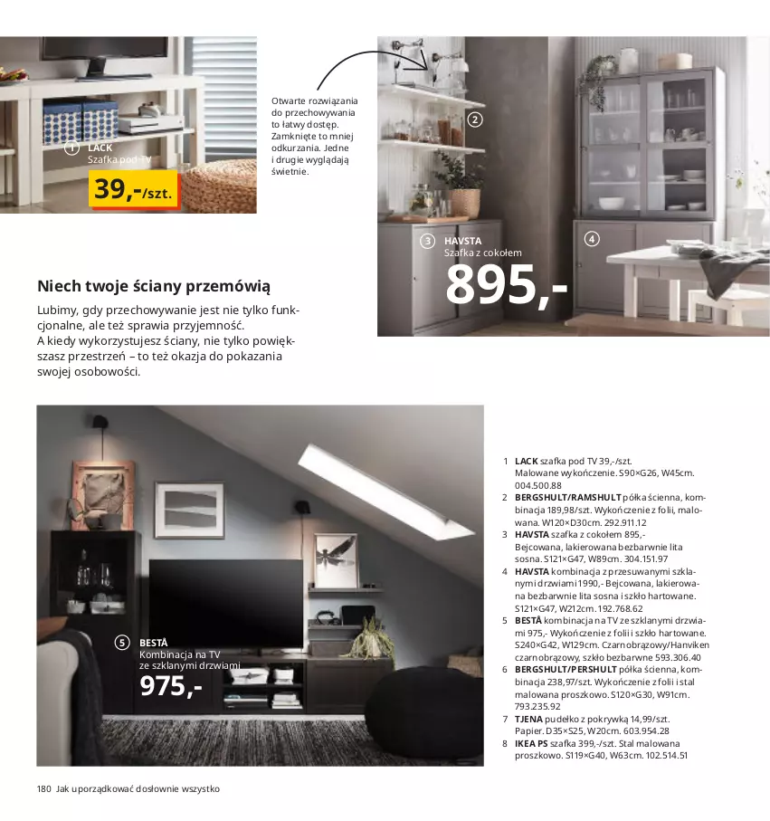 Gazetka promocyjna Ikea - Ikea 2021 - ważna 01.01 do 31.12.2021 - strona 180 - produkty: Bestå, Drzwi, Lack, Lakier, Papier, Półka, Por, Pudełko, Sos, Szafka, Szafka pod tv