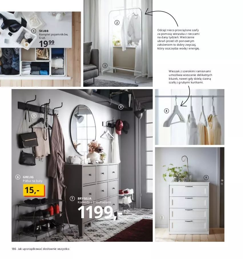 Gazetka promocyjna Ikea - Ikea 2021 - ważna 01.01 do 31.12.2021 - strona 186 - produkty: Buty, Komoda, Kurtka, Moda, Pojemnik, Półka, Por, Wieszak