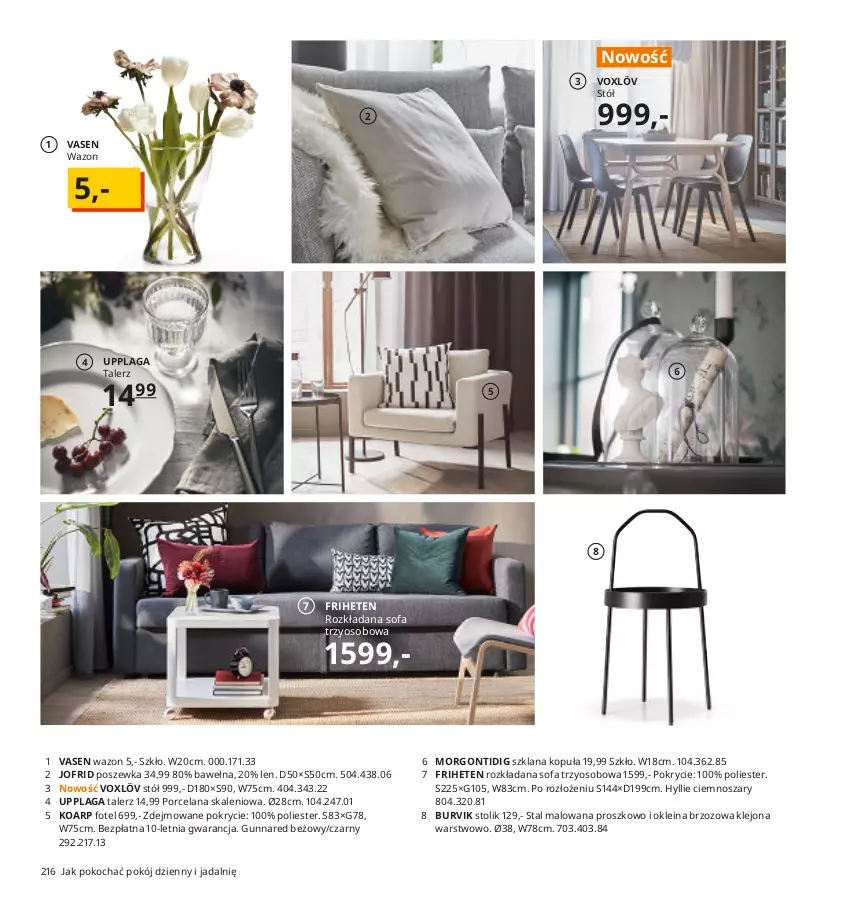 Gazetka promocyjna Ikea - Ikea 2021 - ważna 01.01 do 31.12.2021 - strona 216 - produkty: Fa, Fotel, Klej, Koc, LANA, Pokój dzienny, Por, Poszewka, Sofa, Stół, Stolik, Talerz, Wazon, Wełna