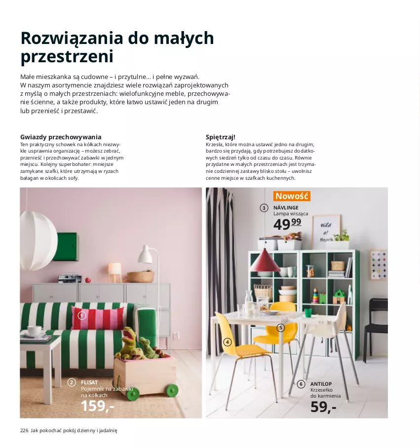 Gazetka promocyjna Ikea - Ikea 2021 - ważna 01.01 do 31.12.2021 - strona 226 - produkty: Karmi, Koc, Krzesełko do karmienia, Lampa, Lampa wisząca, Meble, Olej, Pojemnik, Pokój dzienny, Szafka