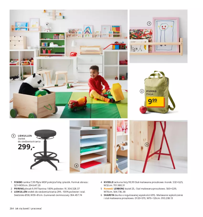 Gazetka promocyjna Ikea - Ikea 2021 - ważna 01.01 do 31.12.2021 - strona 264 - produkty: Biurko, Obraz, Plecak, Płyta, Ramka, Siedzisko, Sok, Stołek