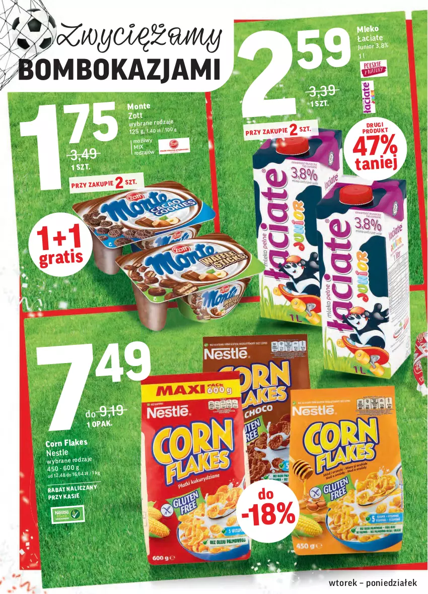 Gazetka promocyjna Intermarche - Zwyciężamy - ważna 15.06 do 21.06.2021 - strona 6 - produkty: Corn flakes, Mleko, Monte, Zott