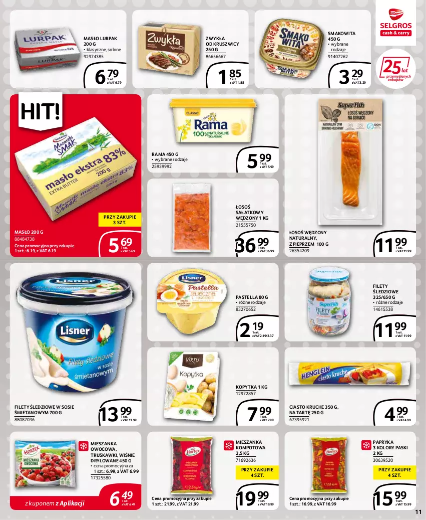 Gazetka promocyjna Selgros - Extra Oferta - ważna 01.03 do 31.03.2022 - strona 11 - produkty: Kopytka, Lurpak, Masło, Mieszanka kompotowa, Papryka, Pastella, Pieprz, Rama, Sałat, Smakowita, Sos, Truskawki