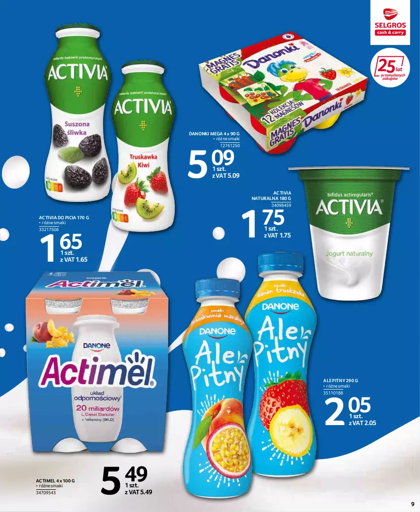 Gazetka promocyjna Selgros - Extra Oferta - ważna 01.03 do 31.03.2022 - strona 9 - produkty: Actimel, Activia, Danonki