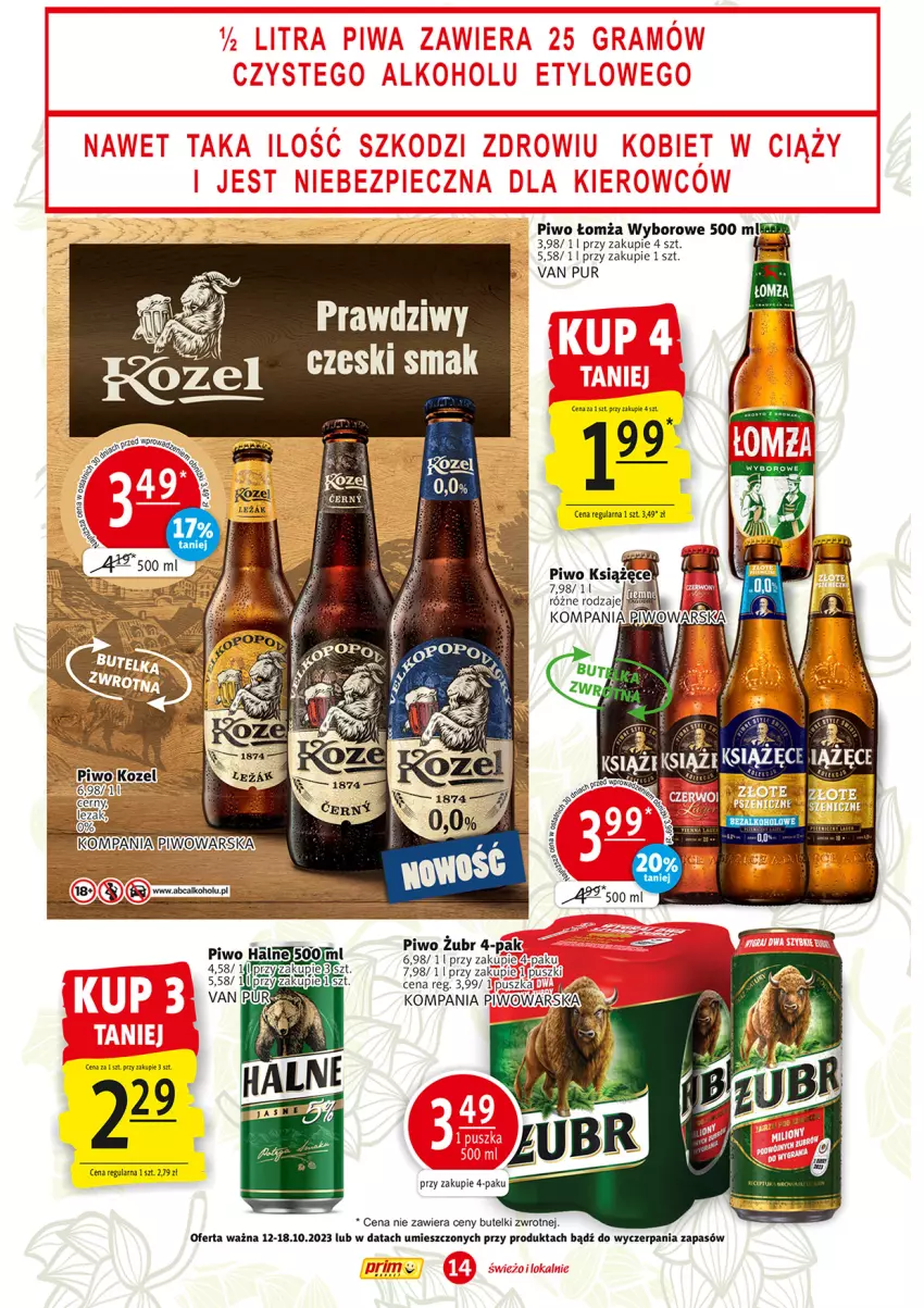 Gazetka promocyjna Prim Market - ważna 12.10 do 18.10.2023 - strona 14 - produkty: Piwo, Pur