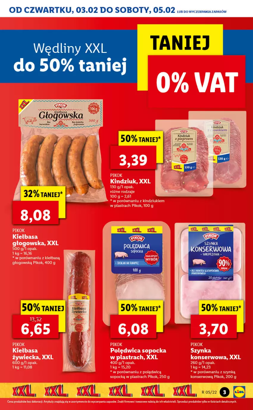 Gazetka promocyjna Lidl - GAZETKA - ważna 03.02 do 05.02.2022 - strona 3 - produkty: Kindziuk, Pieprz, Ser, Szynka, Szynka konserwowa