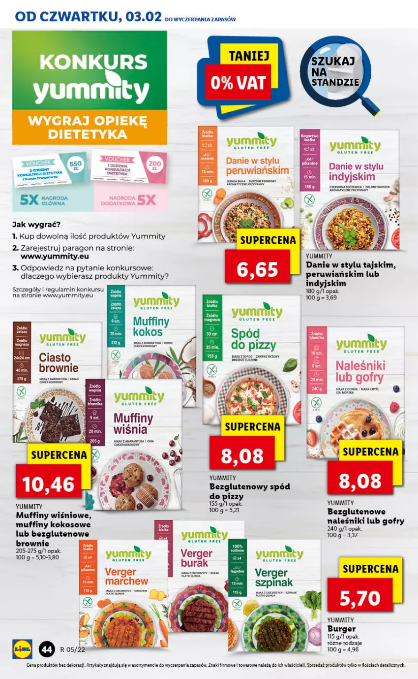 Gazetka promocyjna Lidl - GAZETKA - ważna 03.02 do 05.02.2022 - strona 44 - produkty: Brownie, Burger, Cukier, Gofry, Gra, Kokos, LG, Magnez, Mąka, Muffiny, Naleśniki, Przyprawy, Spód do pizzy, Szpinak