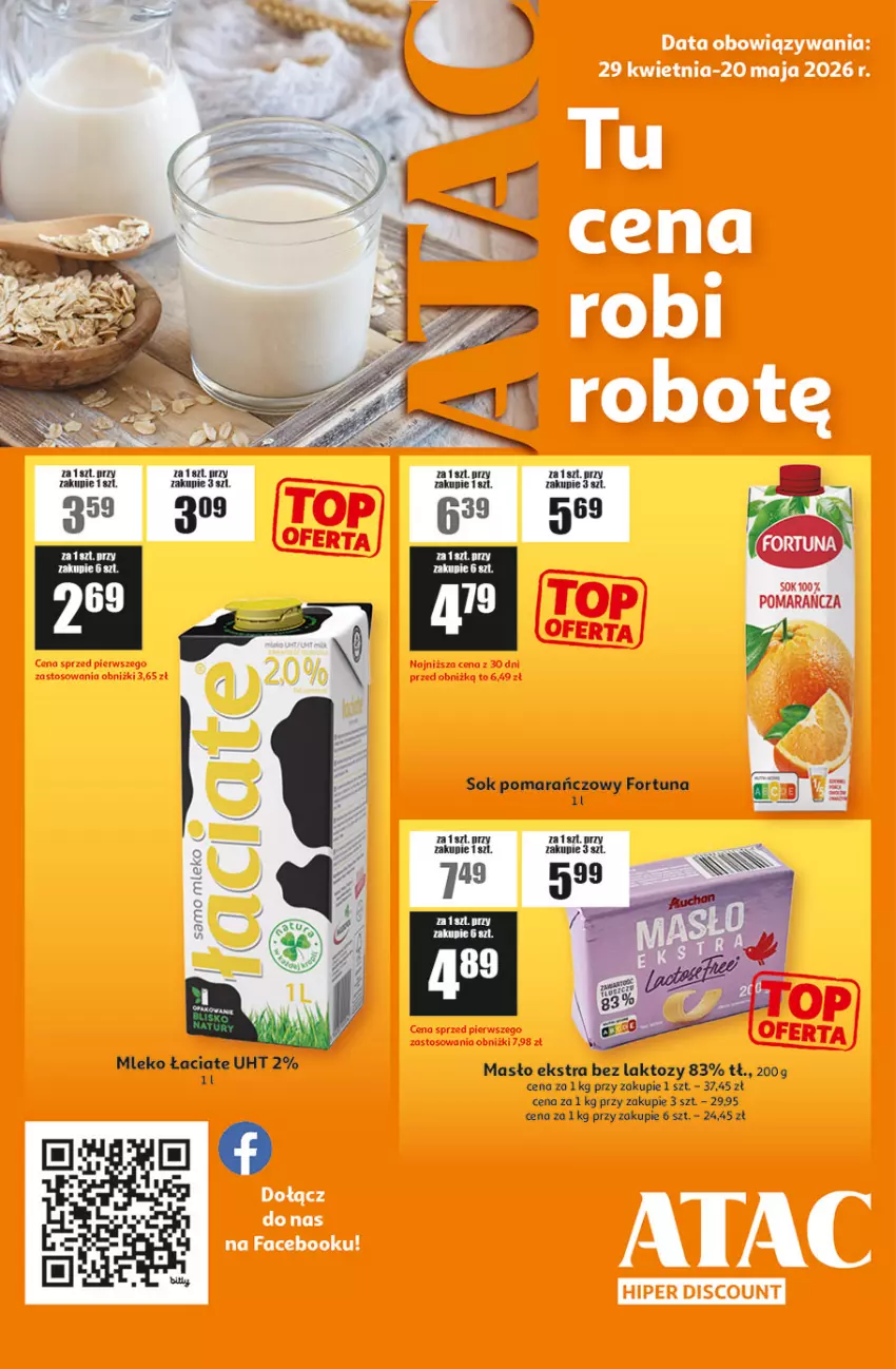 Gazetka promocyjna Auchan - Gazetka ATAC Hiper Discount - ważna 29.04 do 20.05.2026 - strona 1 - produkty: Fortuna, Masło, Sok, Sok pomarańczowy