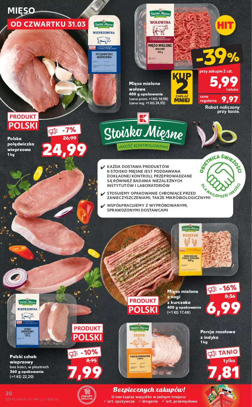 Gazetka promocyjna Kaufland - OFERTA TYGODNIA - ważna 31.03 do 06.04.2022 - strona 20 - produkty: Kurczak, Mięso, Mięso mielone, Piec, Polędwiczka wieprzowa, Por, Schab wieprzowy