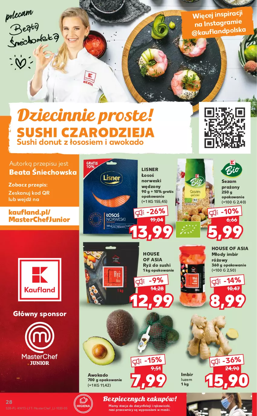 Gazetka promocyjna Kaufland - OFERTA TYGODNIA - ważna 31.03 do 06.04.2022 - strona 28 - produkty: Donut, Dzieci, Gra, House of Asia, Imbir, Lisner, Piec, Ryż, Ryż do sushi, Sezam, Sos, Sushi