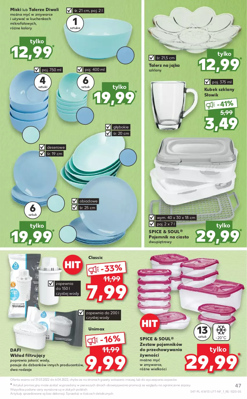 Gazetka promocyjna Kaufland - OFERTA TYGODNIA - ważna 31.03 do 06.04.2022 - strona 47 - produkty: Deser, Fa, Gra, Kubek, Pojemnik, Pojemnik na ciasto, Ser, Talerz, Wkład filtrujący