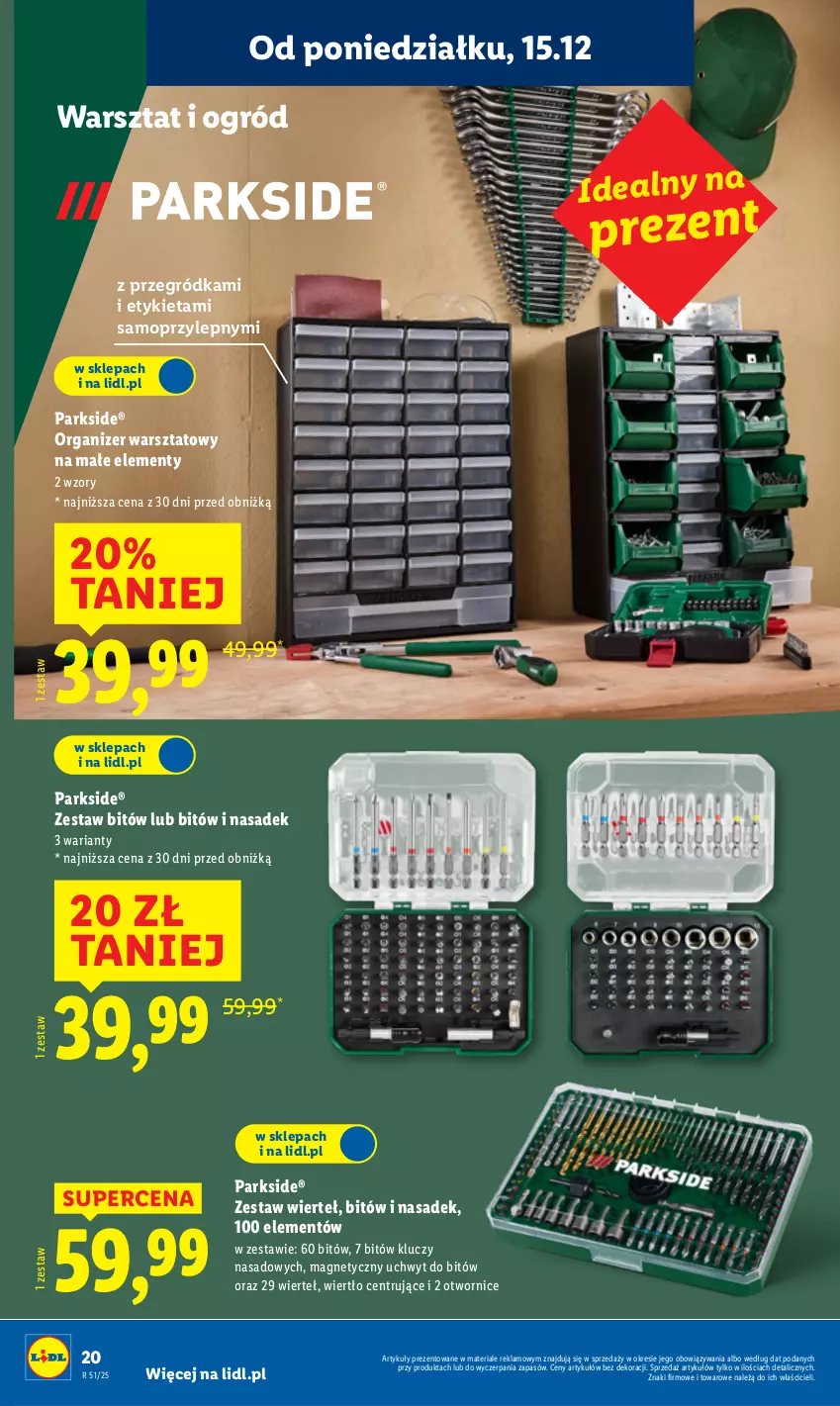 Gazetka promocyjna Lidl - GAZETKA - ważna 15.12 do 21.12.2025 - strona 26 - produkty: Mop, Ogród, Organizer, Parkside, Zestaw wierteł