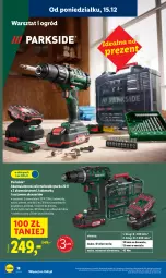 Gazetka promocyjna Lidl - GAZETKA - Gazetka - ważna od 21.12 do 21.12.2025 - strona 24 - produkty: Parkside, Noż, Miarka, Akumulatorowa wiertarkowkrętark, Wiertarkowkrętarka, Warka, Tarka, Wkręt, Wkrętarka, Ogród, Akumulator